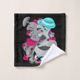 Surreal Puzzle Faces Face Cloud Waschlappen