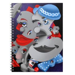 Surreal Puzzle Faces Notebook Notizblock
