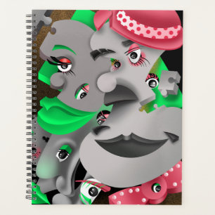 Surreal Puzzle Faces Planer