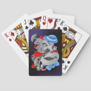 Surreal Puzzle Faces Spielkarten