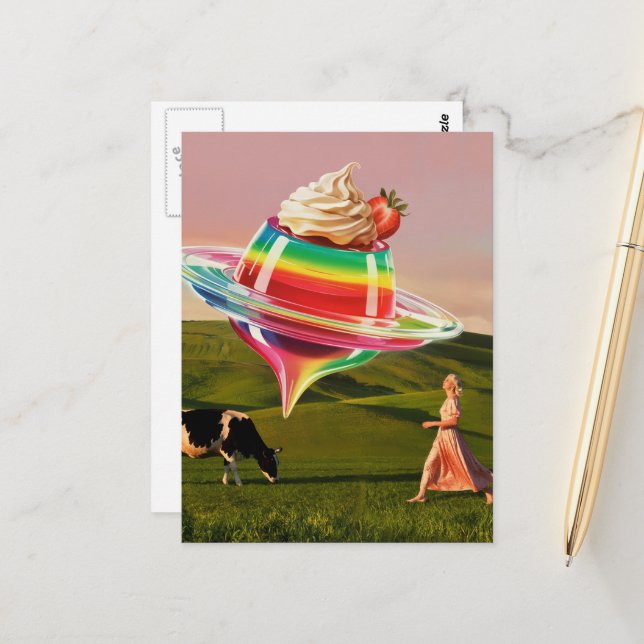 Surreal Regenbogen Sweet Leckerei Postkarte (Vorderseite/Rückseite Beispiel)