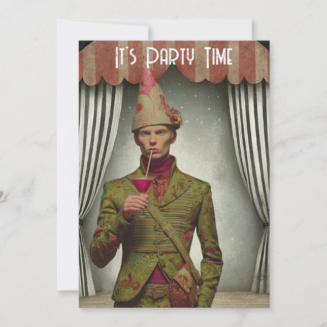 Surreal Retro Euro Typ Party laden Karte (Vorderseite)