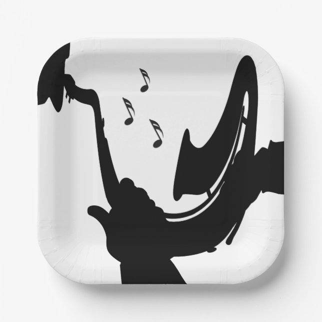 Surreal Saxophon Play Pappteller (Vorderseite)