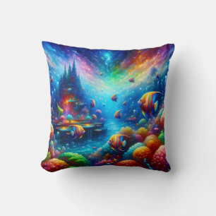 "Surreal Seascape: Aquatic Utopia Curtain" Kissen