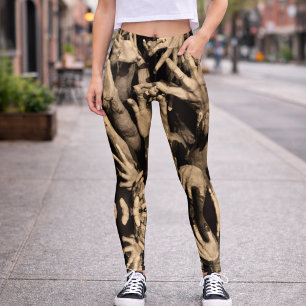 Surreal Sepia-Hand-Muster dunkles, künstlerisches  Leggings