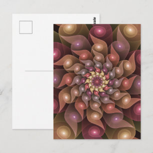 Surreal Shiny Blume Modernes Abstraktes Fraktal Ku Postkarte