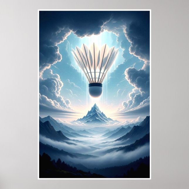 Surreal Shuttlecock Fantasy Landschaft Poster (Vorne)