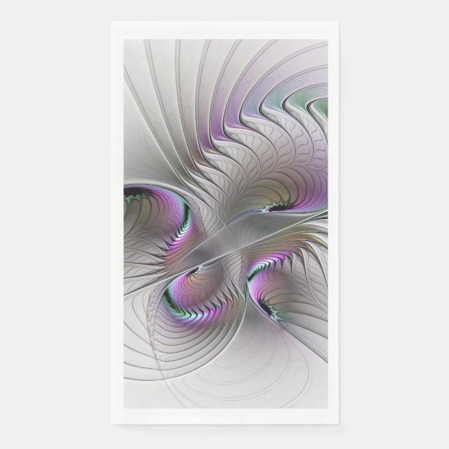 Surreal Shy Beauty Modernes Abstraktes Fraktal Kun Serviette (Vorderseite)