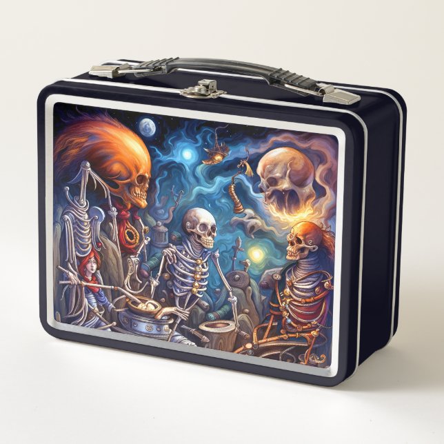 Surreal Skelette II Metall Brotdose (Vorderseite)