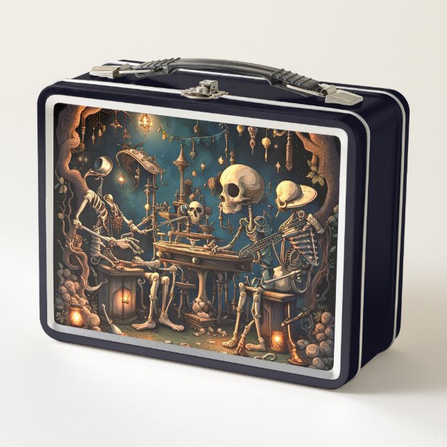 Surreal Skelette III Metall Brotdose (Vorderseite)