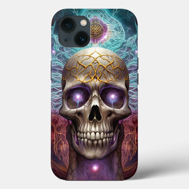 Surreal Skull Farben Visionäre Kunst Case-Mate iPhone Hülle (Rückseite)