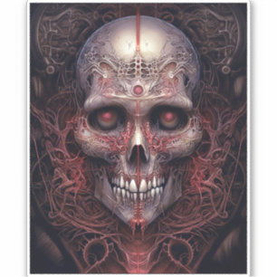 Surreal Skull Gothic Horror Art Aufkleber