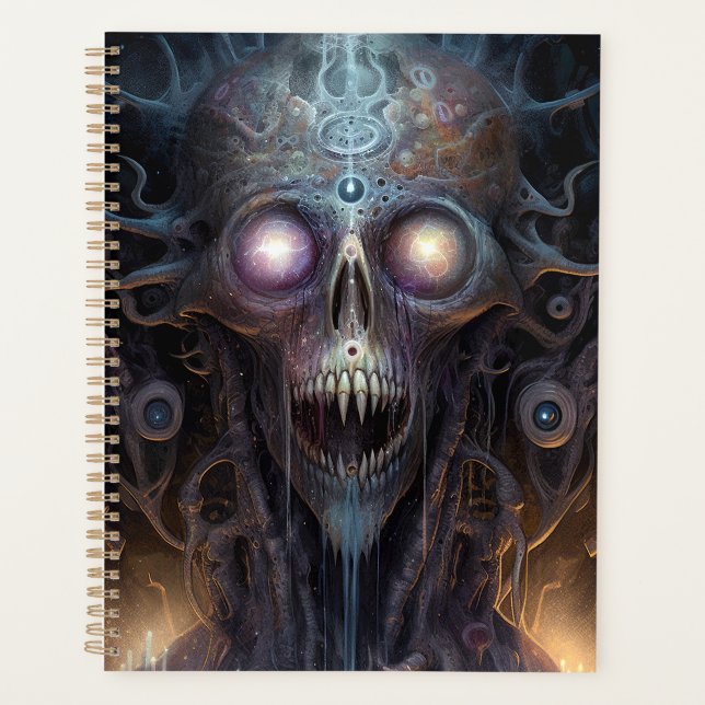 Surreal Skull Gothic Horror Art Planer (Vorderseite)