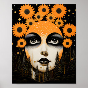 Surreal Sonnenblumen Face Celestial Poster