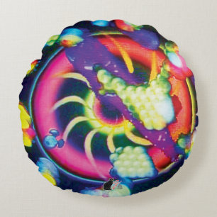 Surreal Spiral Rundes Kissen