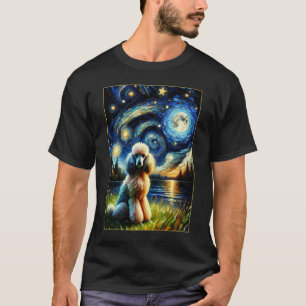 Surreal Starry Night Poodle Hund Lover T-Shirt