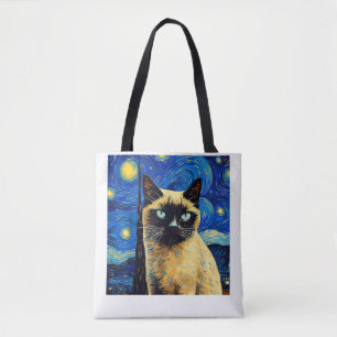 Surreal Starry Night Siamese Cat_1 Tasche