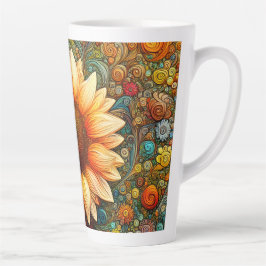 Surreal Sunflower Symphony Milchtasse