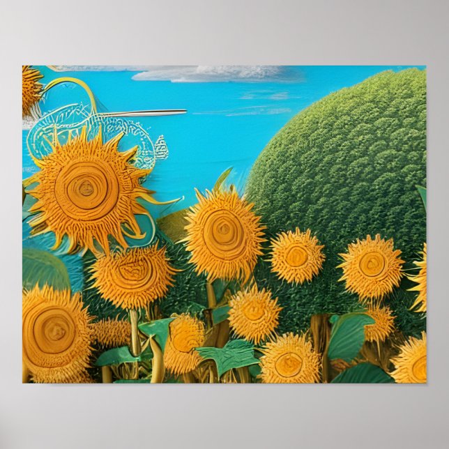Surreal Sunflowers Poster (Vorne)