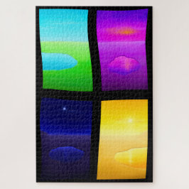 Surreal Sunset Painting Lake Sea Landschaft
