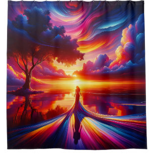 "Surreal Sunset Silouhette" Duschvorhang