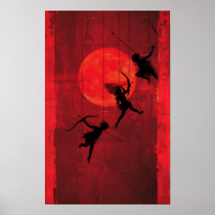 Surreal Tarot Card Art Poster in Minimal Rot - CG