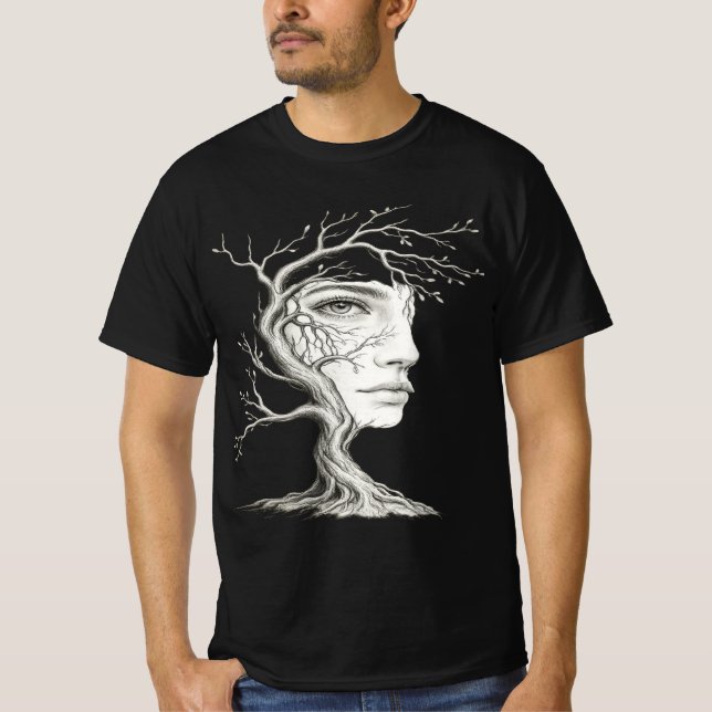Surreal Tree Face Men's T-Shirt (Vorderseite)