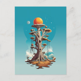 Surreal Tree in Fantasy Biome Postkarte