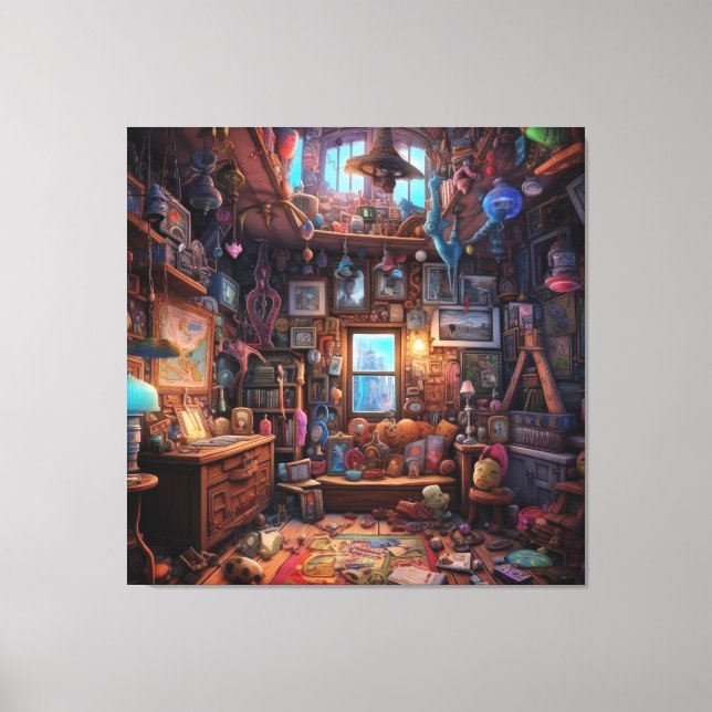 Surreal Trippy Room Psychodelic House Artwork Leinwanddruck (Vorderseite)