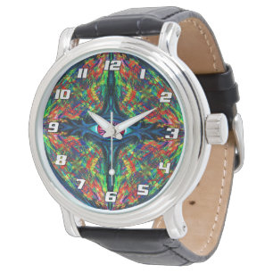 Surreal verdrehte trippige Augen-Visionär-Ölgemäld Armbanduhr