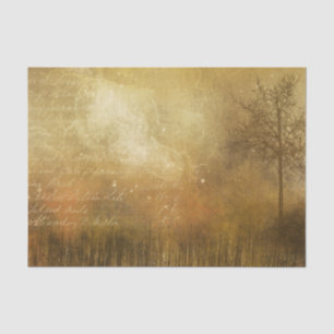 Surreal viktorianische Goldlandschaft mit Schrift Seidenpapier