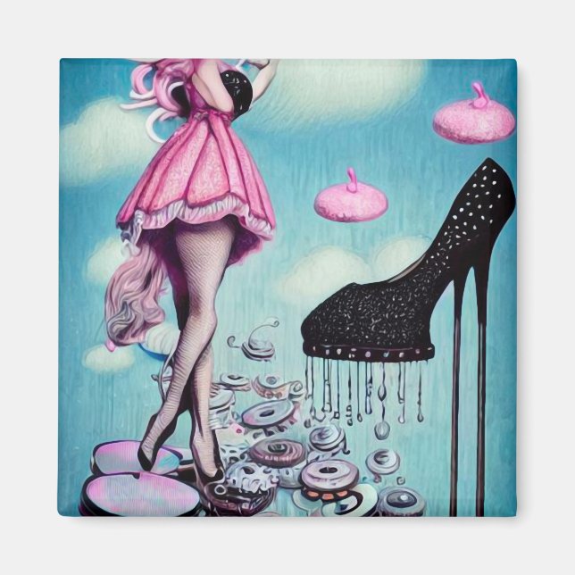 Surreal Vintag Black Stiletto Magnet (Vorne)