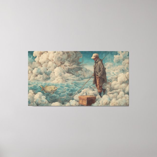 Surreal Vintage Digital Art Illustration Wall Deco Leinwanddruck (Vorderseite)