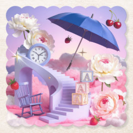 Surreal White Peonies Dreamy Untersetzer Set