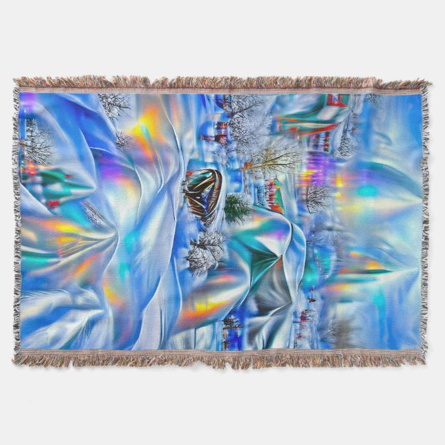 Surreal Winter Wonderland mit eisigen Lichtern Decke (Vorderseite)