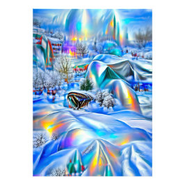 Surreal Winter Wonderland mit eisigen Lichtern Fotodruck