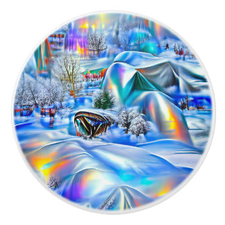 Surreal Winter Wonderland mit eisigen Lichtern Keramikknauf