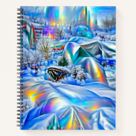 Surreal Winter Wonderland mit eisigen Lichtern Notizbuch