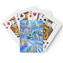 Surreal Winter Wonderland mit eisigen Lichtern
