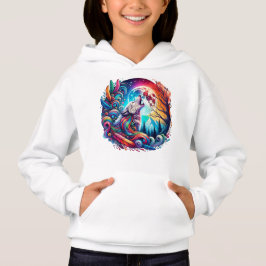 Surreal Wolf Howling am Mond 01 Hoodie