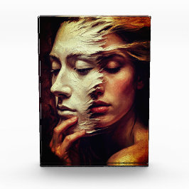 Surreal Woman Portrait with Painted Mask Fotoblock