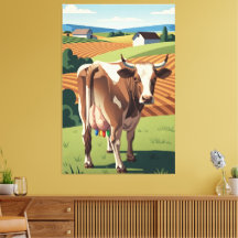 Surreal WPA styled cow