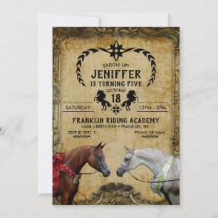 Surreal zwei Pferde Malerei. Einladung