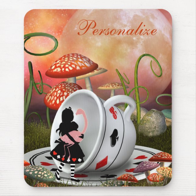 Surreale Alice, Flamingo u. Teacup Mousepad (Vorne)