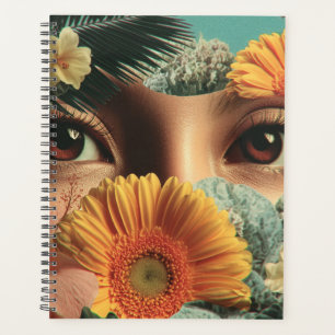 Surreale Augen und Blumen mit Schmetterlingen Planer