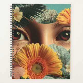 Surreale Augen und Blumen mit Schmetterlingen Planer
