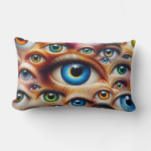 Surreale bunte Augen Kissenbezug