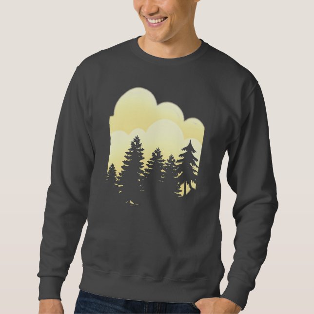 Surreale Cloud mit Spine Trees Ästhetik Sweatshirt (Vorderseite)