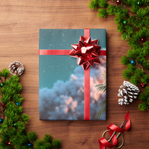 Surreale Frau mit Palme Geschenkpapier