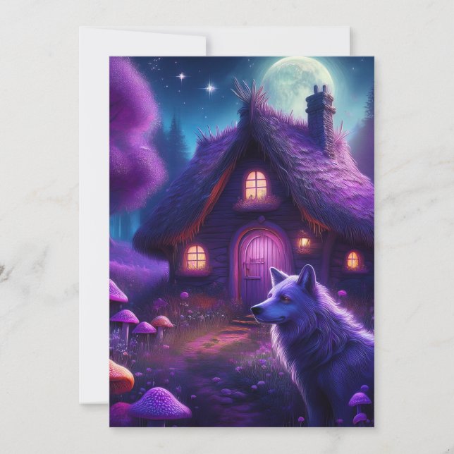 Surreale Hütte im Wald Einladung (Vorderseite)